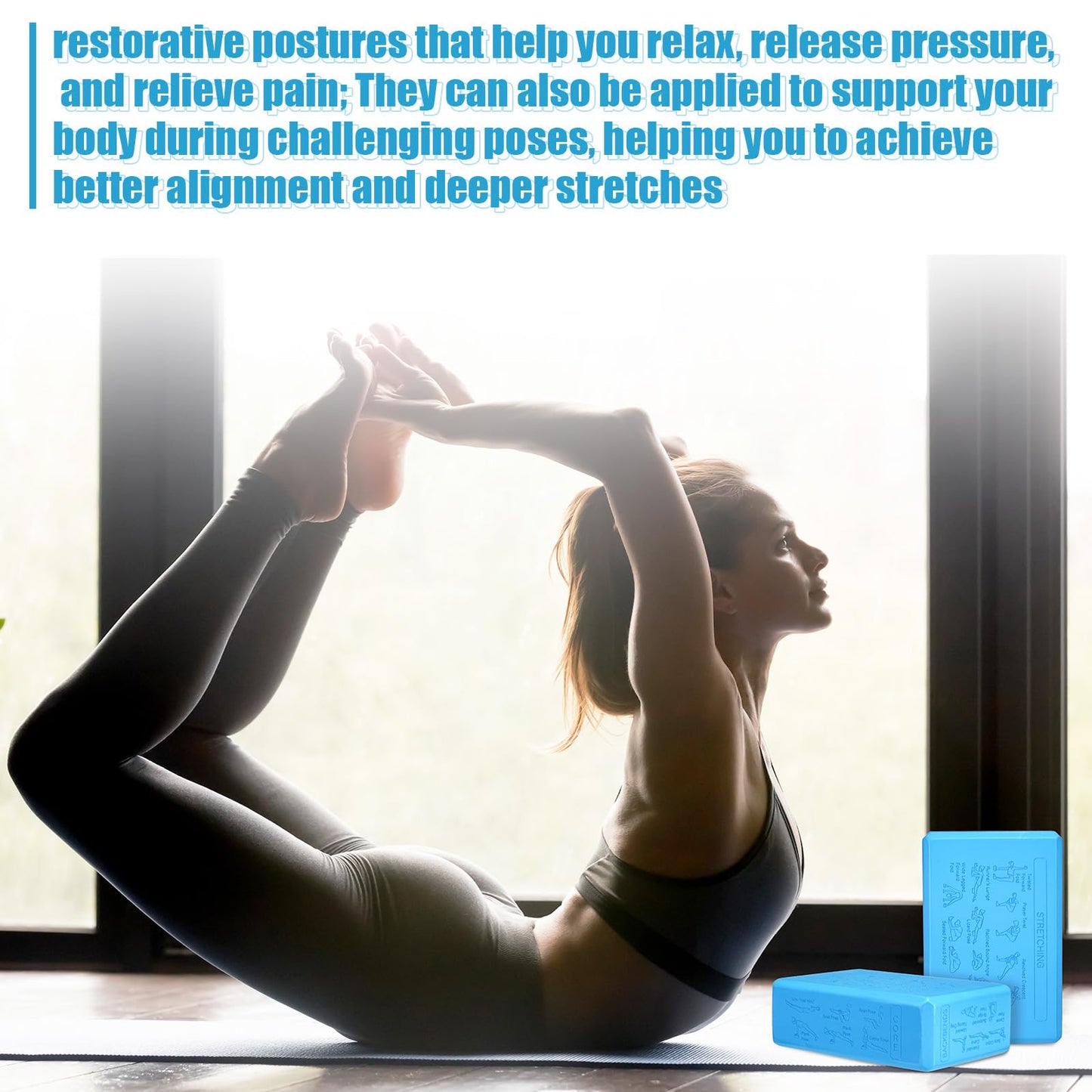 Halloscume Cork Yoga Blocks 2 Pack High Density Non Slip Teal Color
