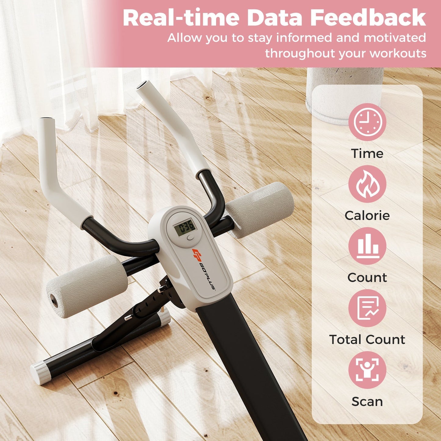 Adjustable Abdominal Trainer Ab Workout Machine Foldable Ab Cruncher