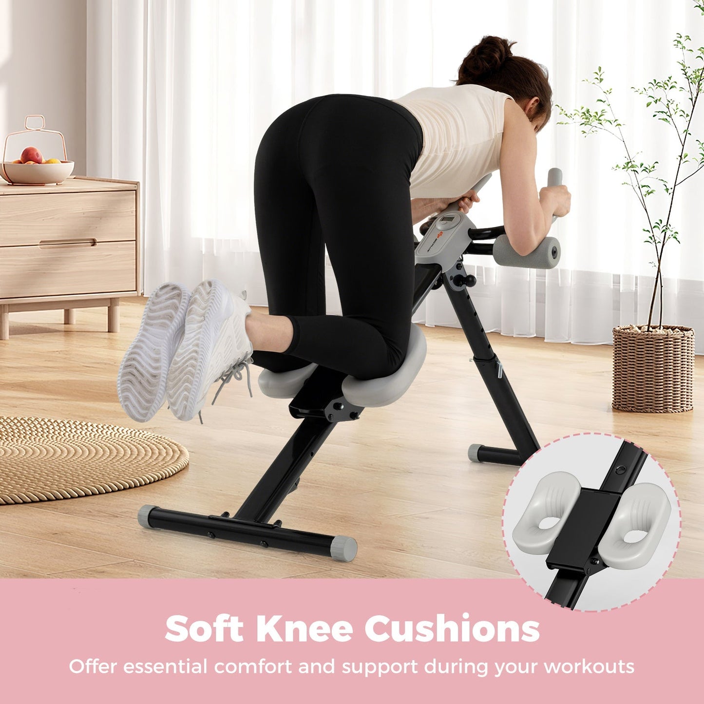 Adjustable Abdominal Trainer Ab Workout Machine Foldable Ab Cruncher