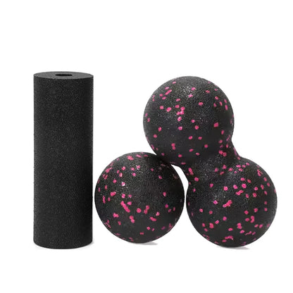 Yoga Peanut Ball Set | Massage Balls and Foam Block for Muscle Recovery