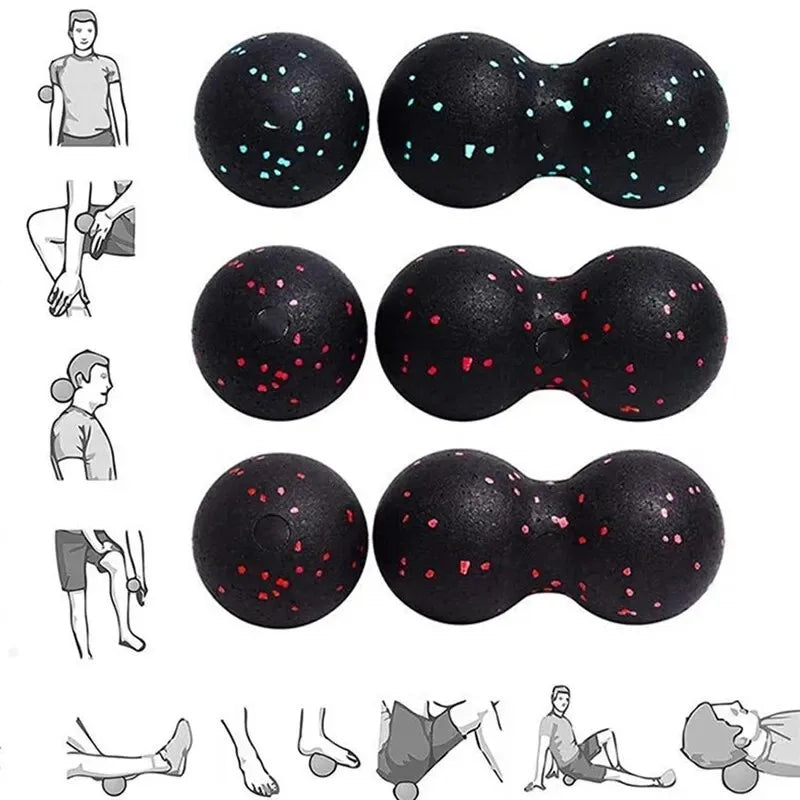 Yoga Peanut Ball Set | Massage Balls and Foam Block for Muscle Recovery