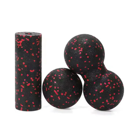 Yoga Peanut Ball Set | Massage Balls and Foam Block for Muscle Recovery