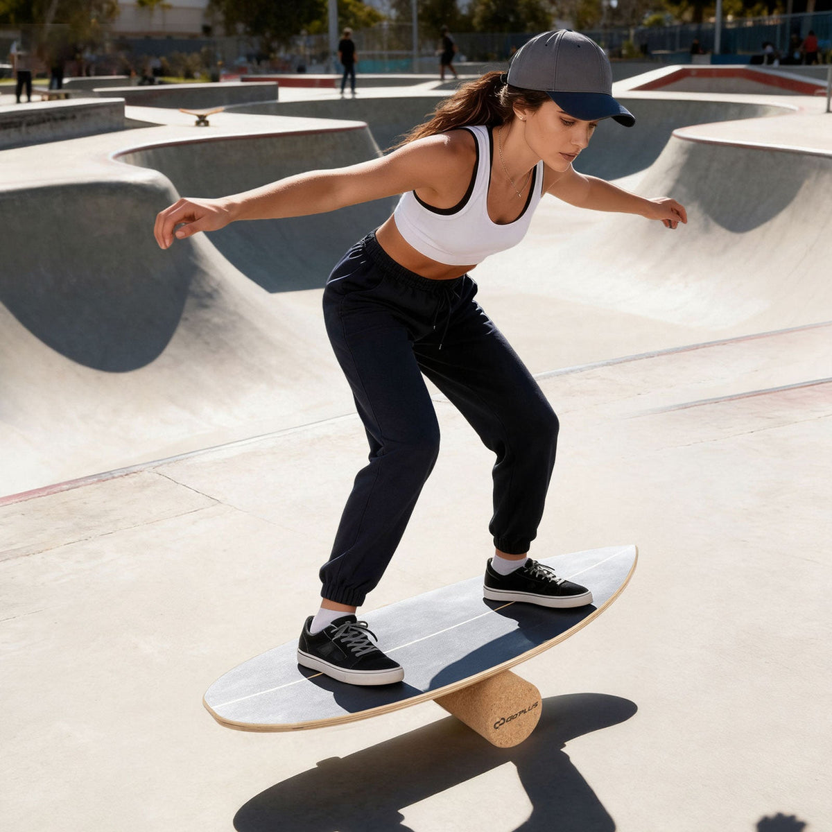 Wooden Balance Board & Cork Roller – Balance, Core & Stability Trainer