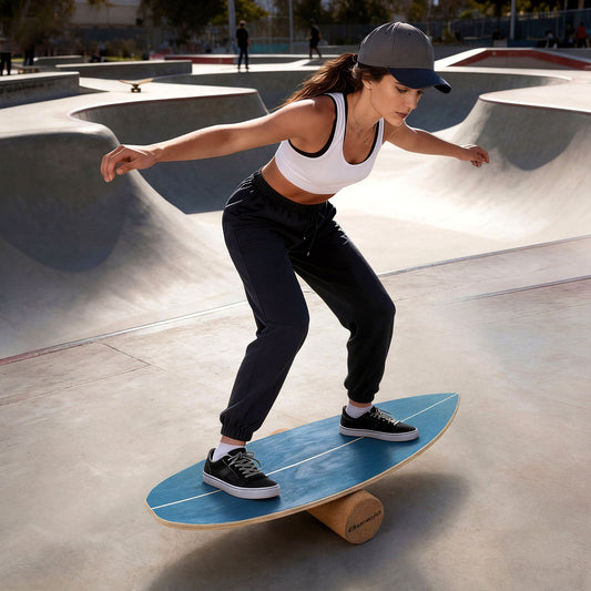 Wooden Balance Board & Cork Roller – Balance, Core & Stability Trainer