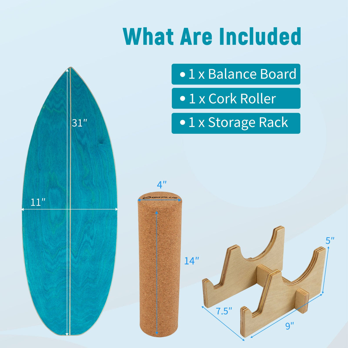 Wooden Balance Board & Cork Roller – Balance, Core & Stability Trainer