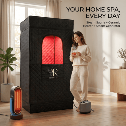 Complete Home Sauna Starter Bundle Kit – Steam Sauna + Sauna Heater