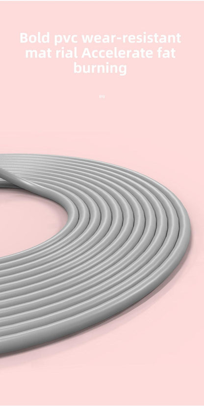 Close-up of the durable PVC-coated cable on an adjustable speed jump rope, designed for regular cardio, boxing, and home fitness workouts.