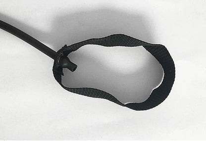 Close-up of an adjustable foot strap attachment for a portable Pilates bar resistance band training kit, designed for lower-body workouts, stretching, and full-body exercises.