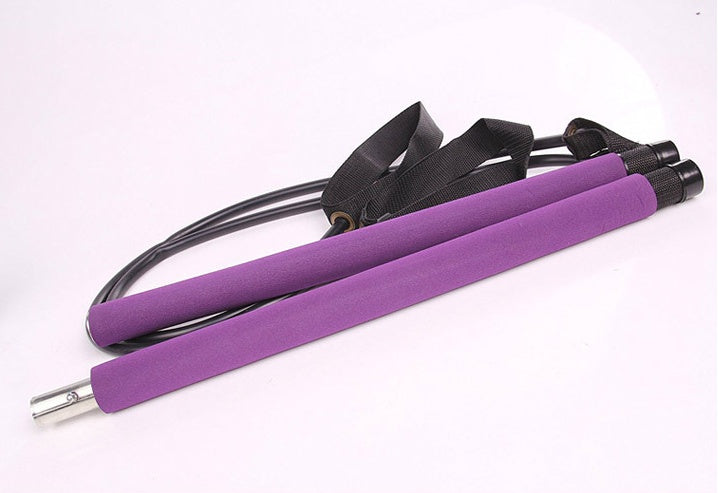 Portable Pilates bar resistance band training kit with detachable exercise bar, resistance bands, and foot straps for full-body home, gym, and travel workouts.